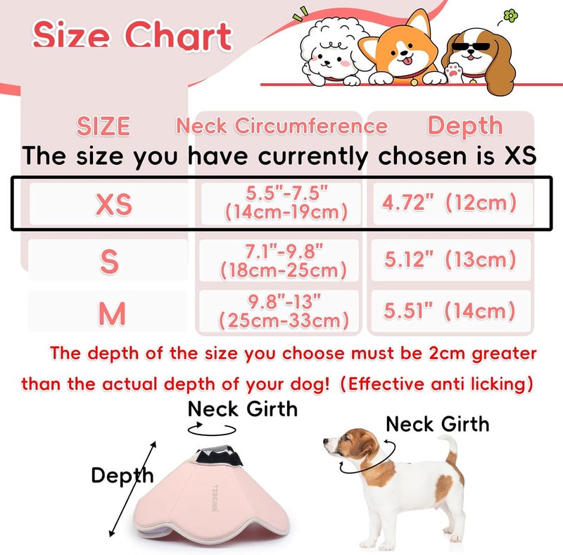 TZBEINN Soft Dog Cone Collar Alternative for Small Dogs(Puppy Yorkshire Puppy Chihuahua), Adjustable Protective Dog Recovery Cone, Elizabethan Comfortable Neck Pillow Cone After Surgery Anti Licking - Image 4